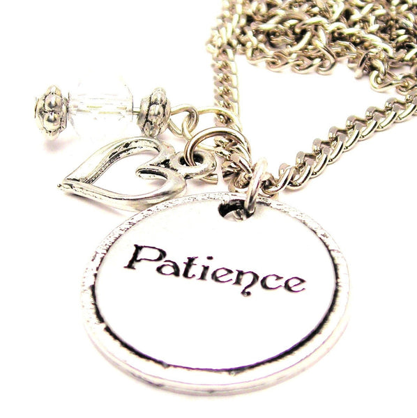 Patience Circle Necklace with Small Heart