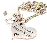I Carry Your Heart With Me Necklace with Small Heart