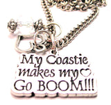 My Coastie Makes My Heart Go Boom Necklace with Small Heart