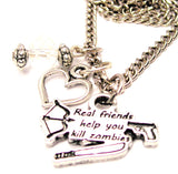 Real Friends Help You Kill Zombies Necklace with Small Heart