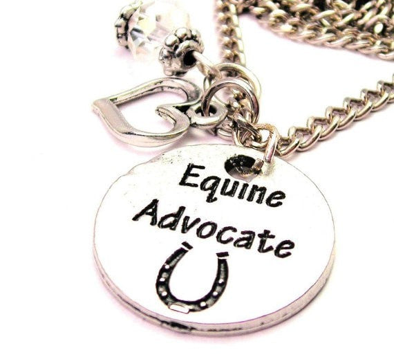 Equine Advocate Circle Necklace with Small Heart