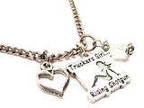 Truckers Girl Riding Shotgun Necklace with Small Heart