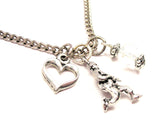 Running Soldier Necklace with Small Heart