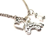 Heartline Bear Necklace with Small Heart
