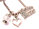 Zombie Hunter Heart And Crystal Necklace