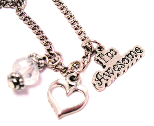 I'm Awesome Necklace with Small Heart