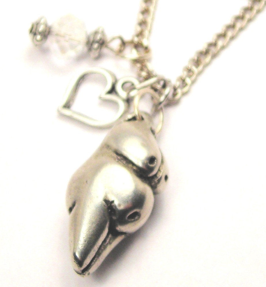 Nude Fertility Goddess Necklace with Small Heart - American Made Pewter  Necklaces from Chubby Chico Charms