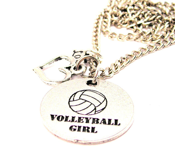 Volleyball Girl Circle Little Love Necklace