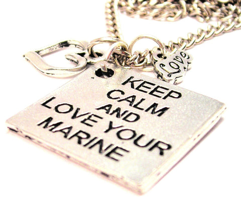 Keep Calm And Love Your Marine Little Love Necklace