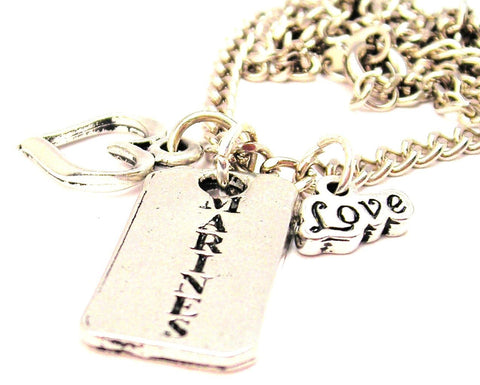 Marines Long Tab Little Love Necklace