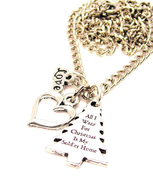 All I Want For Christmas Is My Soldier Home Little Love Necklace