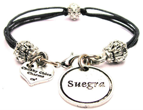 Suegra Beaded Black Cord Bracelet