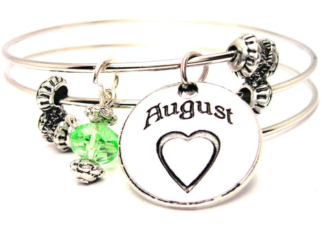 August Circle Triple Style Expandable Bangle Bracelet