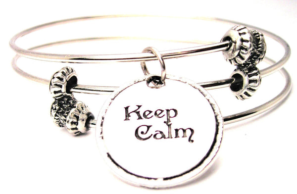 Keep Calm Triple Style Expandable Bangle Bracelet