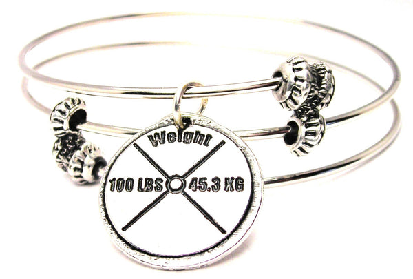 100 Lb Weight Triple Style Expandable Bangle Bracelet - Bracelets - Chubby Chico Charms