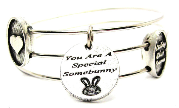 Heart Triple Look You Are A Special Somebunny Triple Style Expandable Bangle Bracelet