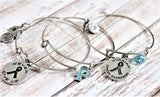 Ovarian Cancer Awareness Never Give Up Heart Shaped Awareness Ribbon Collection - 3 Piece Bracelet Set