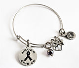 3 Bracelet Set Crohn's Disease Awareness Ribbon Never Give Up And Strength Expandable Bangle Bracelet Splash Of Color Set