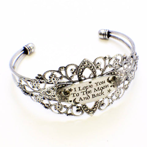 I Love You To The Moon And Back Tiara Cuff Bracelet