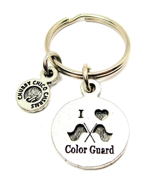 I Love Color Guard Key Chain