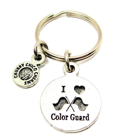 I Love Color Guard Key Chain