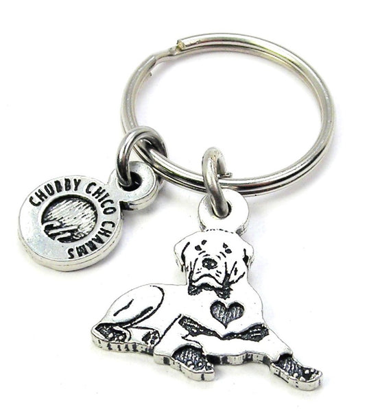 Sitting Rottweiler Key Chain