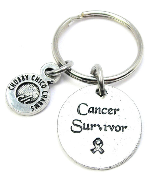 Cancer Survivor With Awareness Ribbon Key Chain