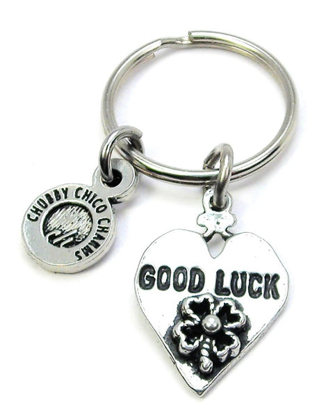 Good Luck Shamrock Heart Key Chain