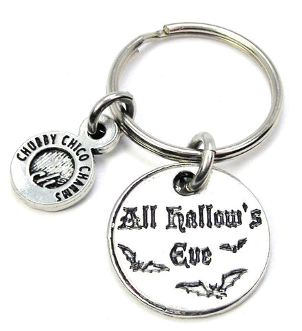 All Hallows Eve With Bats Key Chain