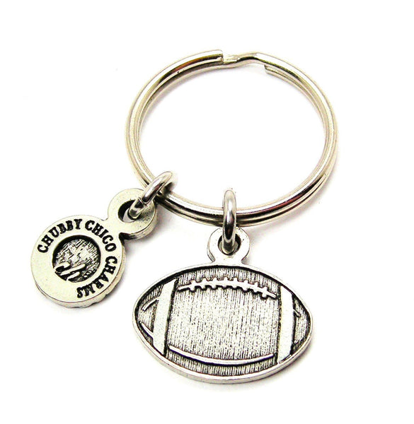 Engraved Detailed Football Key Chain