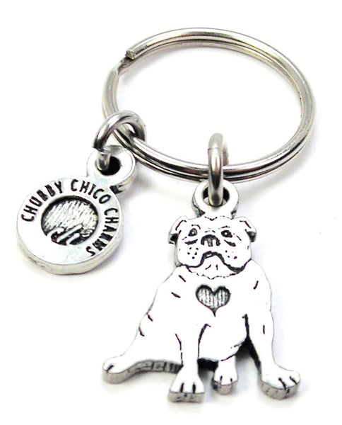 Sitting Bulldog Key Chain