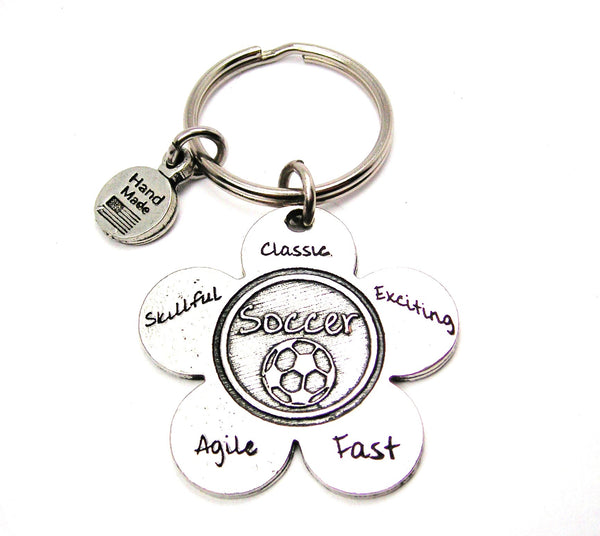 The Soccer Flower Key Chain