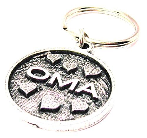 Oma Circle With Hearts Key Chain