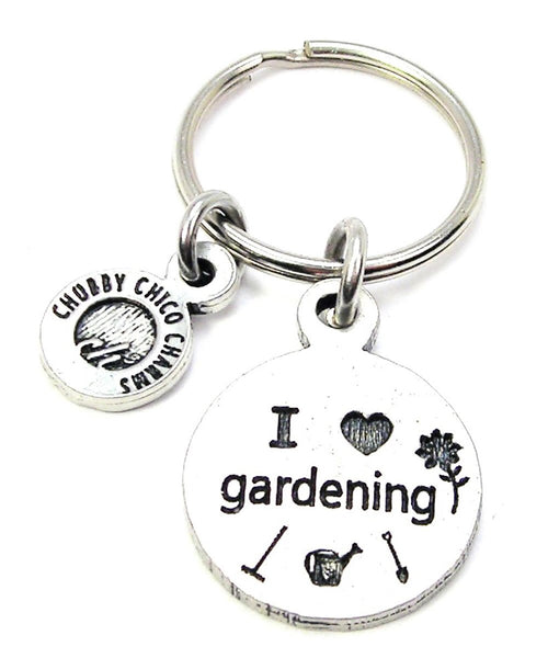 I Love Gardening Key Chain