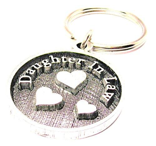 Daughter In Law Circle With Hearts Key Chain