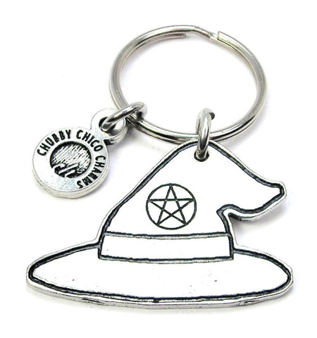 Witch Hat With Pentacle Key Chain