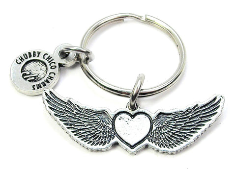 Heart With Flying Wings Key Chain