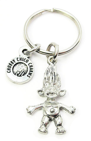 Troll With Gem In Belly Key Chain