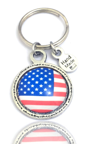 American Flag Framed Resin Key Chain