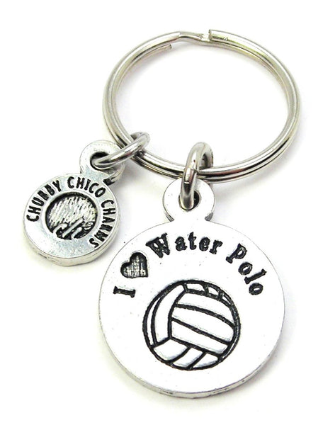 I Love Water Polo Key Chain