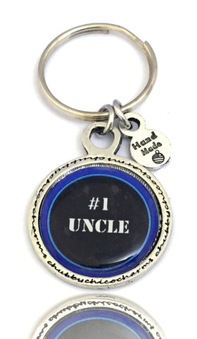 #1 Uncle Framed Resin Key Chain - Key Chains - Chubby Chico Charms
