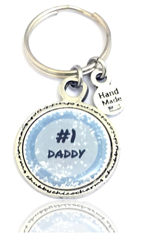 #1 Daddy Framed Resin Key Chain - Key Chains - Chubby Chico Charms
