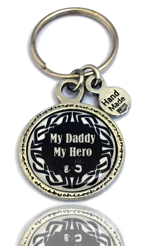 My Daddy My Hero Framed Resin Key Chain