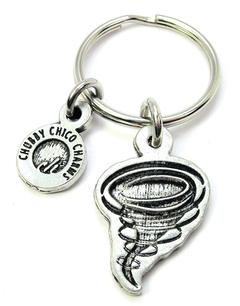 Twister Tornado Hurricane Key Chain - American Made Pewter Key