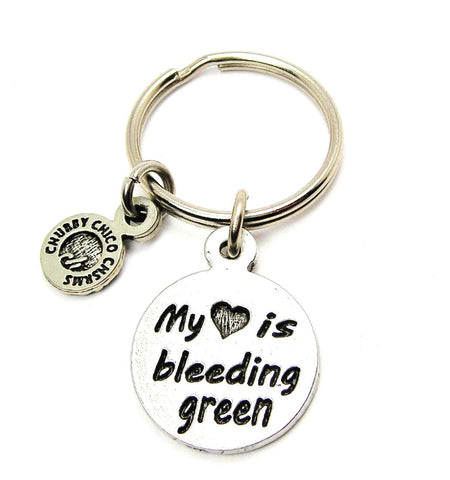 My Heart Is Bleeding Green Key Chain