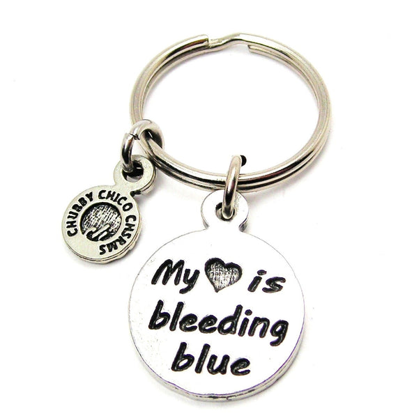 My Heart Is Bleeding Blue Key Chain