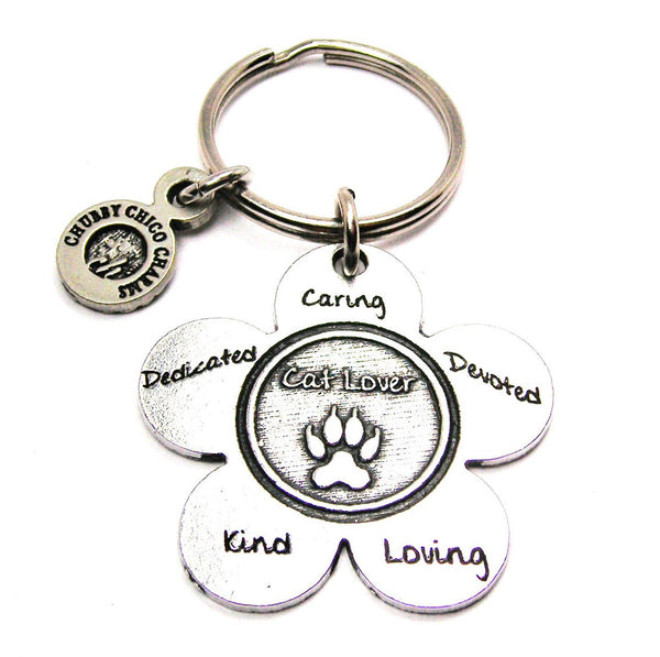 The Cat Lover Flower Key Chain