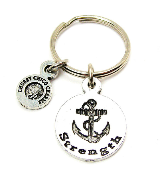 Strength With Anchor Key Chain