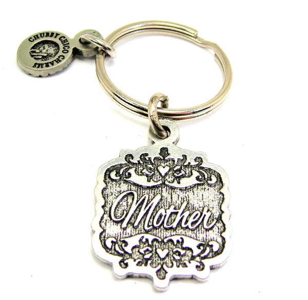 Mother Victorian Scroll Key Chain