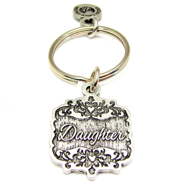 Daughter Victorian Scroll Key Chain